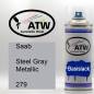 Preview: Saab, Steel Gray Metallic, 279: 400ml Sprühdose, von ATW Autoteile West.